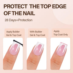 Vansiho finished short square French manicure in lifestyle setting for natural look