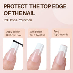 Vansiho finished French nails on hand for a natural salon look