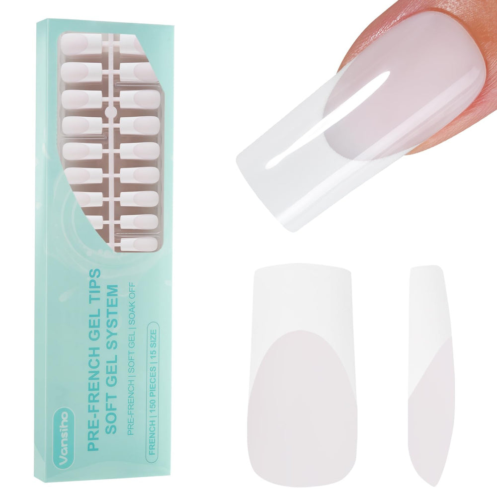 Vansiho front view of box and array of 150 nails showing variety and convenience