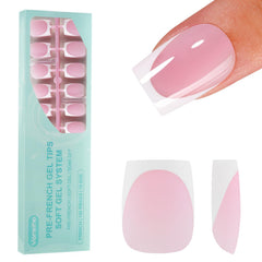 Vansiho front packaging showing 150 press-on French gel nails for easy salon results
