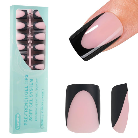 Vansiho front packaging showing 150-piece gel tip set and sizes, organized for convenience