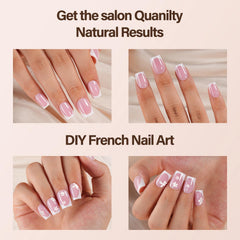 Vansiho press-on nails being applied with glue for quick at-home professional finish