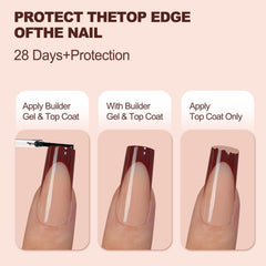 Vansiho nail being pressed on natural nail during application for easy use benefit