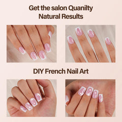 Vansiho applying a press-on nail demonstrating quick glue-on application and comfort