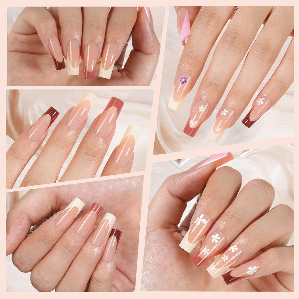 Vansiho single nail detail showing long square profile and natural finish benefit
