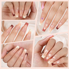 Vansiho single nail detail showing long square profile and natural finish benefit