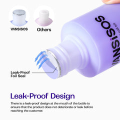 VANSISOS 8 fl oz bottle next to a hand for scale showing generous supply for many sets