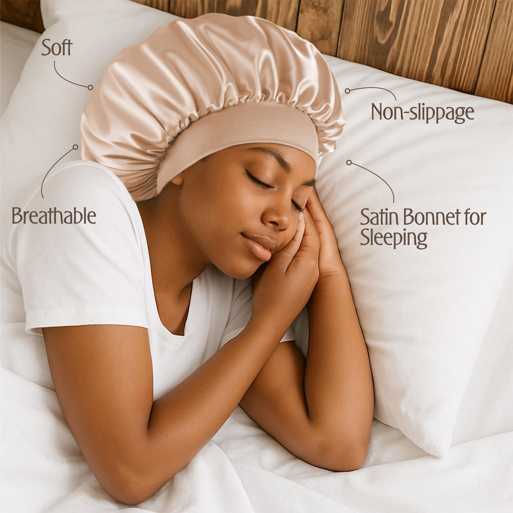 VarCozy on woman with curly hair preserving curls overnight benefit