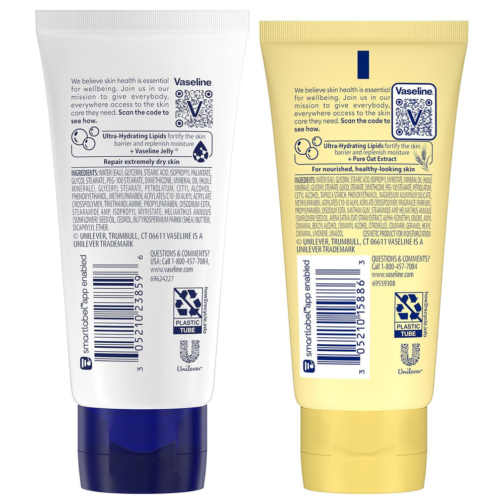Vaseline Advanced Repair Unscented bottle close-up highlighting gentle formula benefit