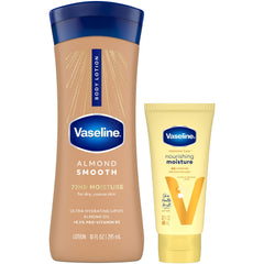 Vaseline almond smooth front packaging showing full bottle and benefits