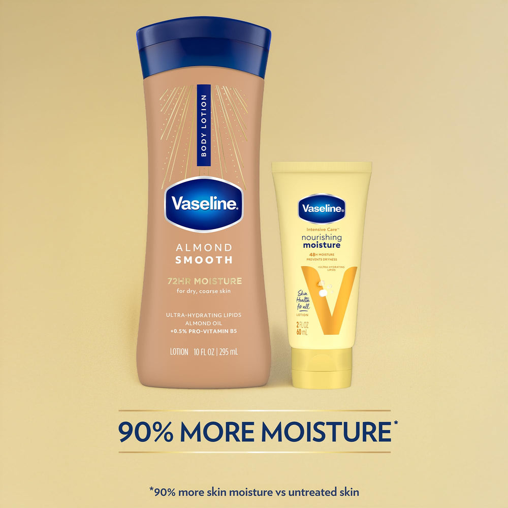 Vaseline lotion texture on hand showing quick absorption and softness