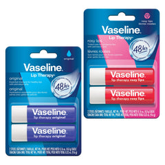Vaseline twin pack front packaging showing both Original and Rosy benefits