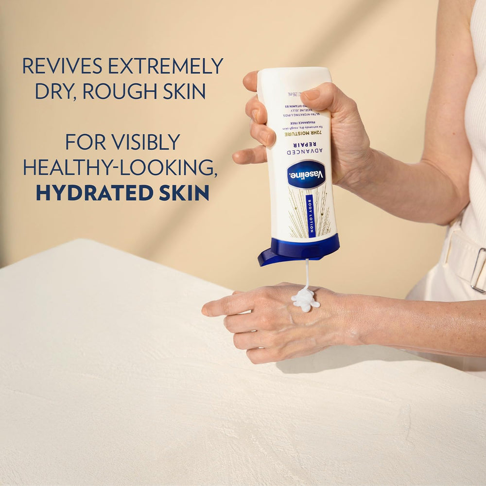Using Vaseline lip therapy on lips, illustrating immediate soothing benefit