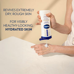Using Vaseline lip therapy on lips, illustrating immediate soothing benefit
