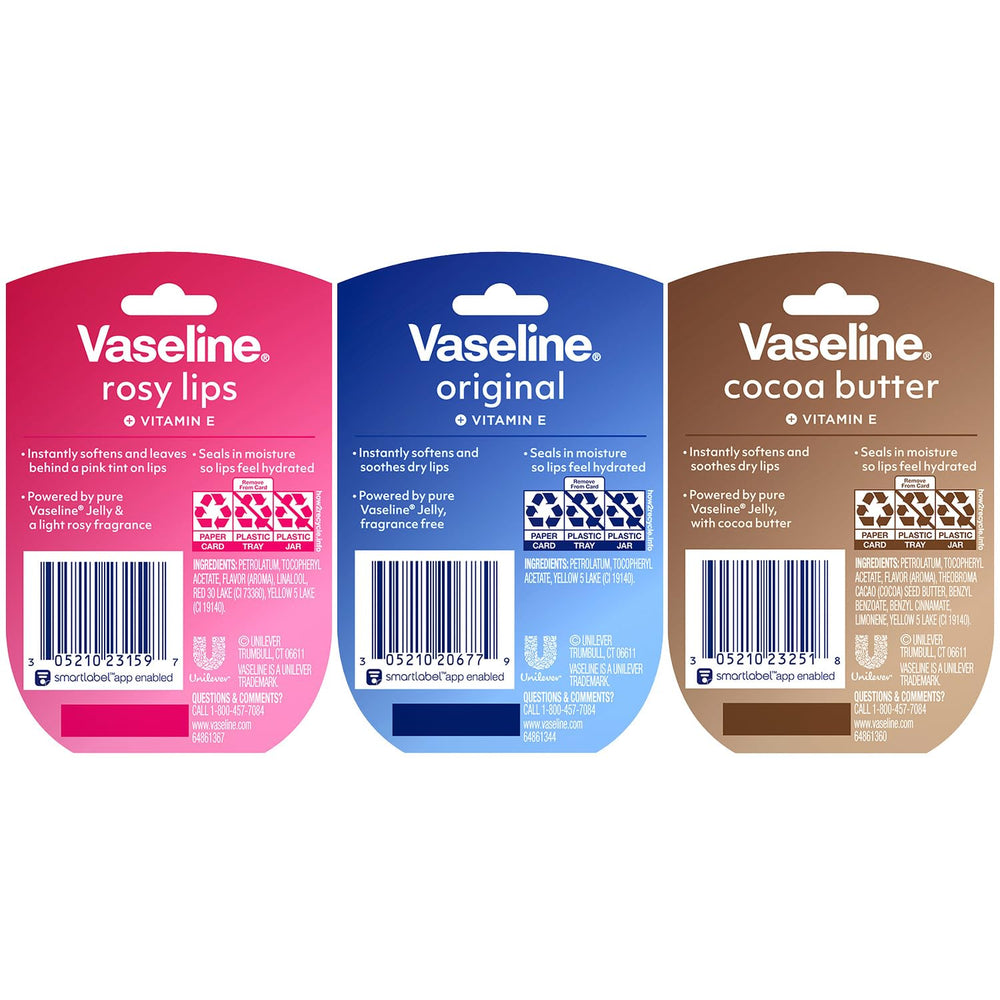 Vaseline Original jar close-up showing smooth balm and protective benefit