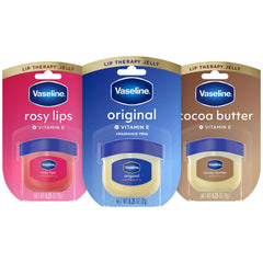 Vaseline three mini jars front view showing variety and convenience