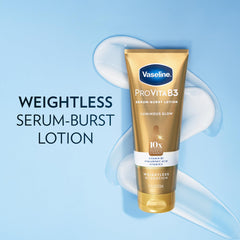 Vaseline lotion droplets on arm illustrating rapid absorption and hydration