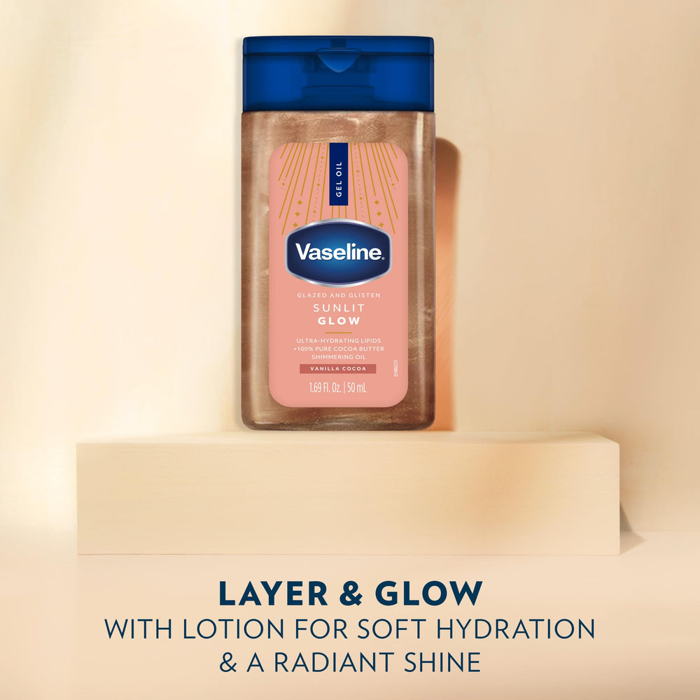 Vaseline bottle open with gel oil dispensed showing easy application and precise control
