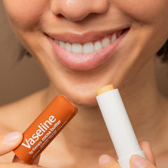 Close-up of Vaseline pack label to show ingredient and product information