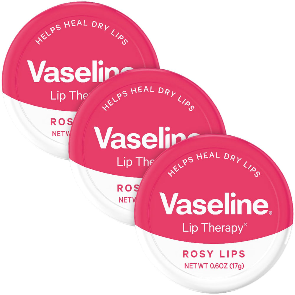 Vaseline front packaging showing rosy lips balm and clear benefit
