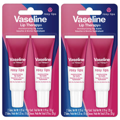 Vaseline tube front view showing rosy lip balm and portable comfort