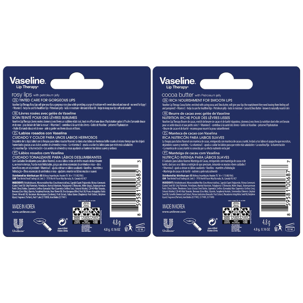 Vaseline Rosy Lips stick closeup highlighting tint and moisturizing effect