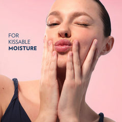 Three Vaseline rosy lips jars arranged to show pack quantity and portability