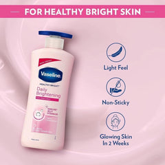 Vaseline bottle held in hand to show 400ml scale and generous everyday supply