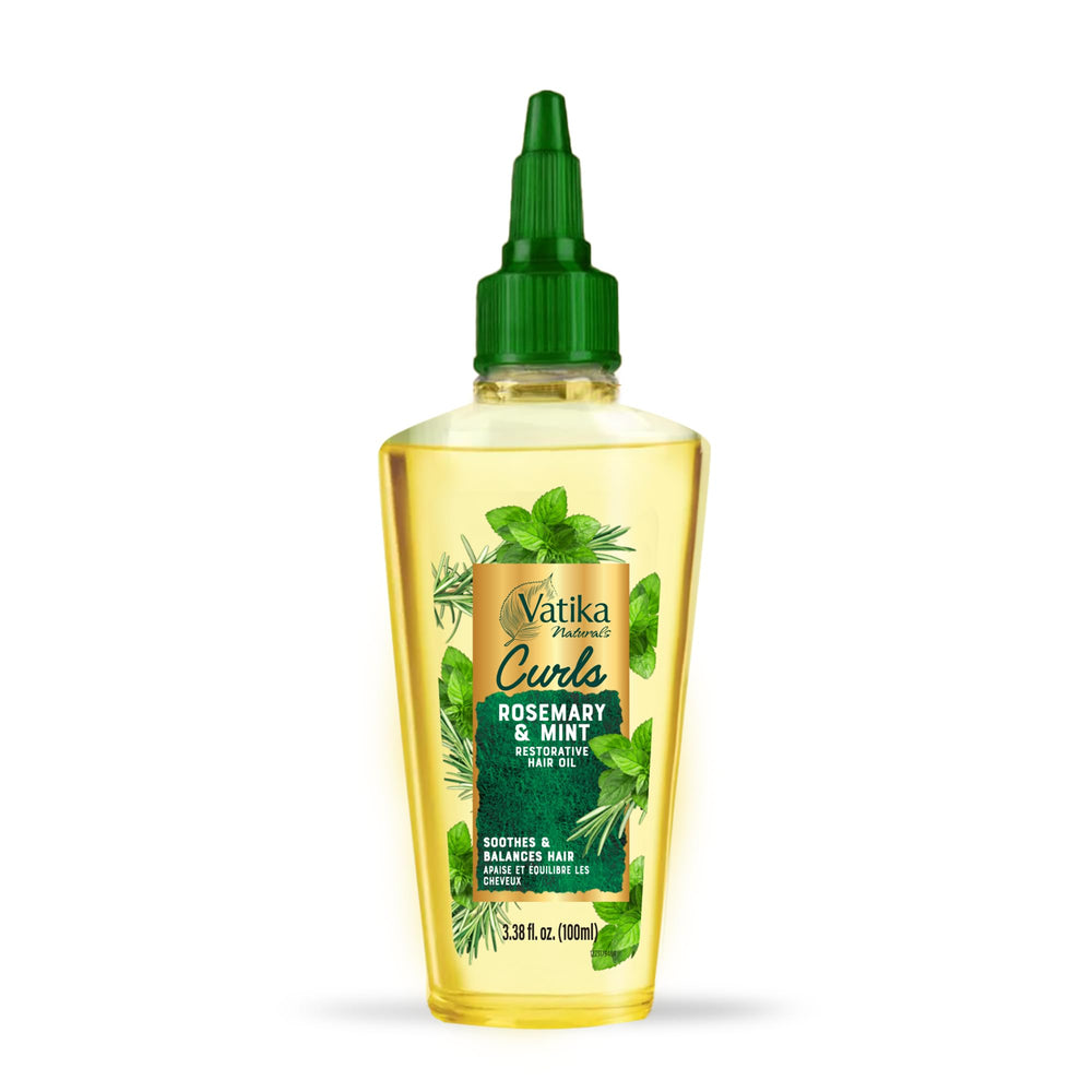 Vatika Curls front packaging showing 100 ml bottle and benefits