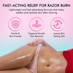 Before and after visual showing smoother skin and fewer bumps using Vceeoy oil