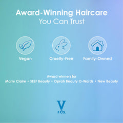 V&CO coconut water pour illustrating lightweight hydration for strands