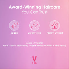 V&CO conditioner being applied in shower for easy detangling