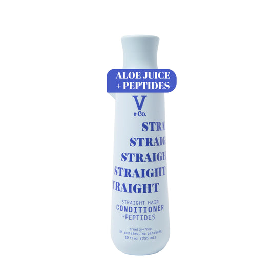 V&Co front packaging of straight hair conditioner showing product benefits