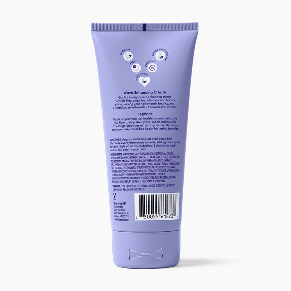 V&CO jar on a beach setting illustrating natural, beachy wave results
