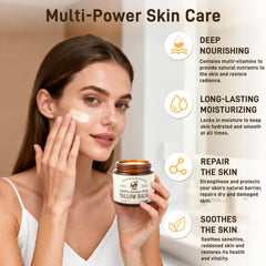 Hand applying Veakoo balm to skin demonstrating immediate hydration