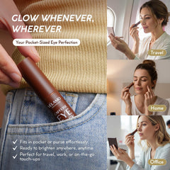 VELAMO ADVANCED eye stick inside a travel bag for on-the-go convenience
