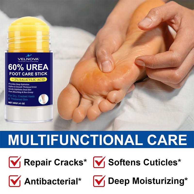 VELNOVA ingredients label detail showing urea and salicylic acid benefits