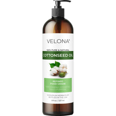 velona bottle front view showing cotton seed oil and clean labeling benefit clear choice