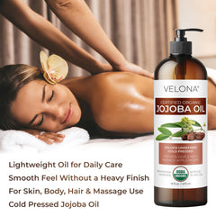 velona applied to hair ends showing smooth shine and frizz control benefit