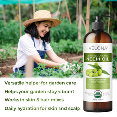 velona neem oil bottle next to measuring spoons showing precise DIY dosing