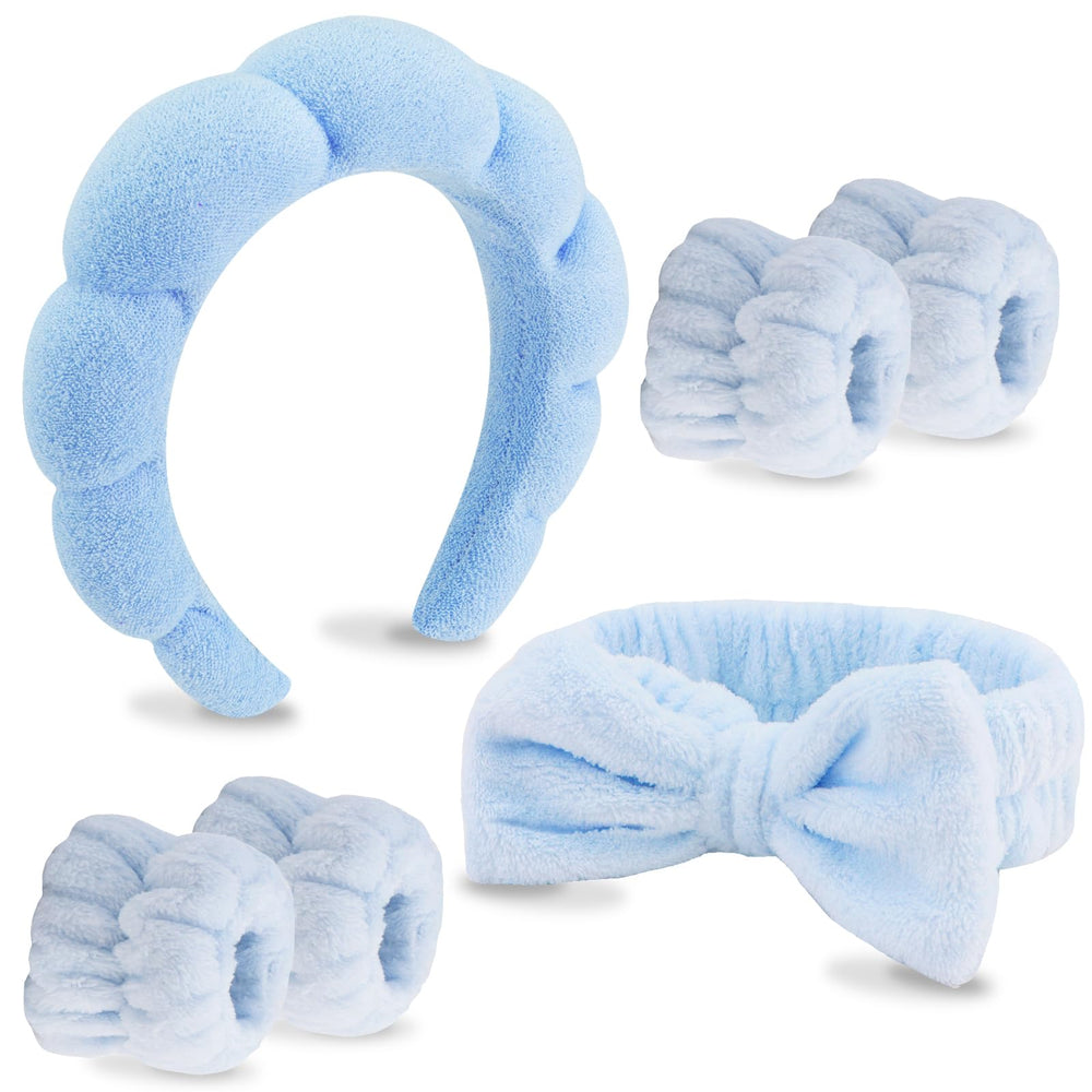 VELSCRUN spa headband front view showing soft material and color for neat hair