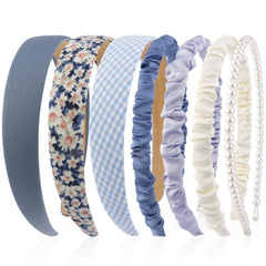 VELSCRUN front view of the seven-headband set showing color variety and packaging benefit