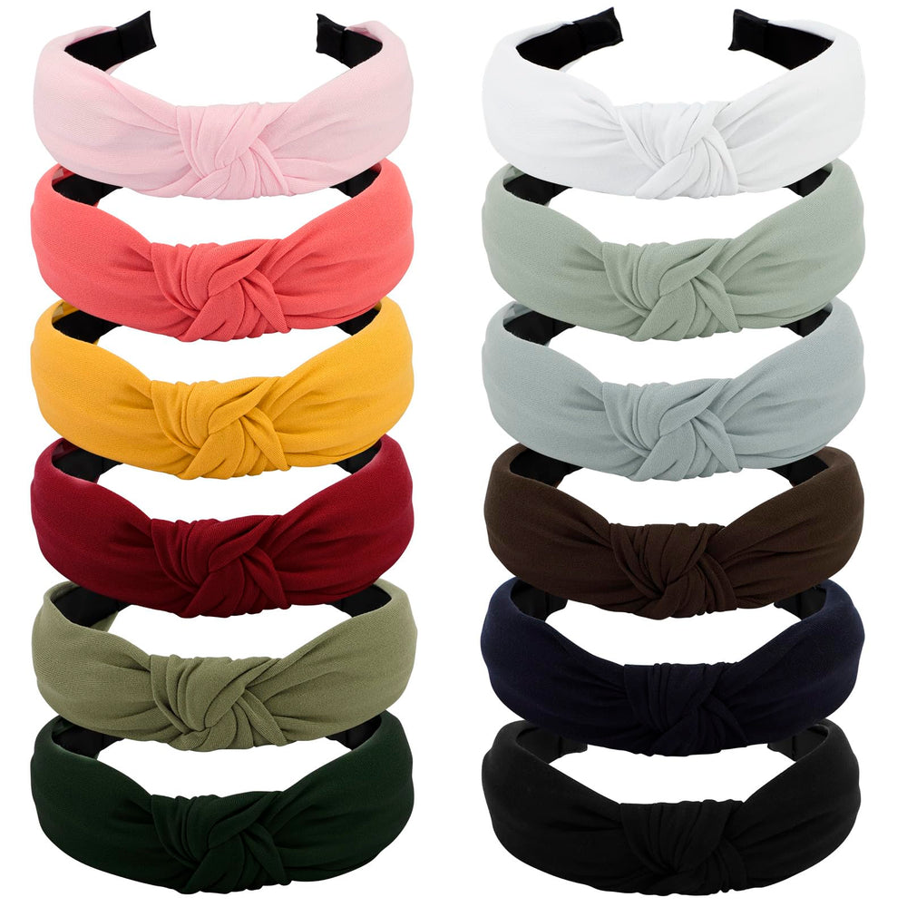 VELSCRUN front pack display showing twelve colorful headbands for outfit variety