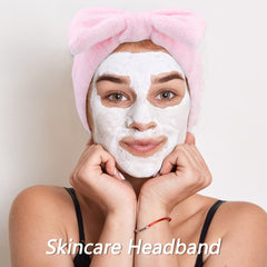 VELSCRUN headband in use washing face keeping hair fully away