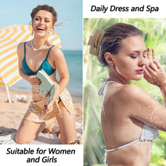 VELSCRUN headband side profile on model holds hair comfortably during cleansing