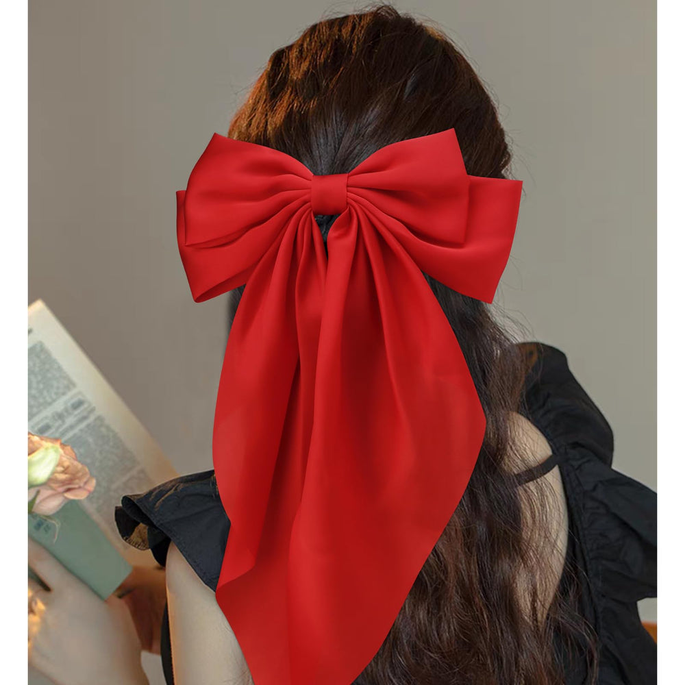 VELSCRUN bow in hair half-up style demonstrating secure, polished look