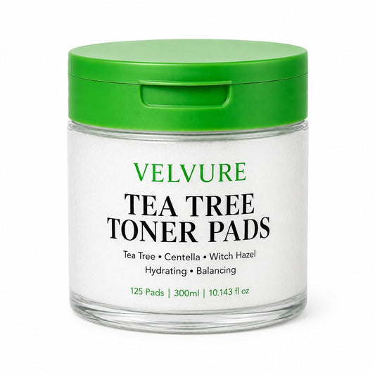 VELVURE front packaging showing 125 toner pads, convenient and ready
