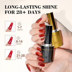 V VENALISA cured nails close detail showing glossy, scratch-resistant finish
