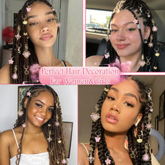 VENOFEN hair jewelry styled with romantic outfit for event-ready look