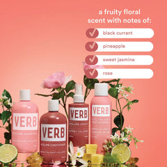 VERB volume conditioner pump dispenser showing convenient large-size refill benefit